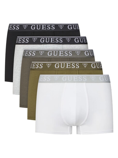 GUESS LOGO CLASSIC 5 mehrfarbige Boxershorts schwarz weiß grau lava ol - Herrenslip