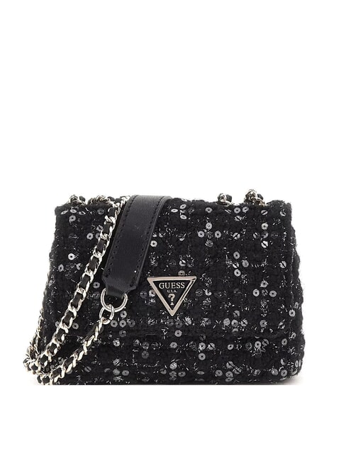 GUESS GIULLY 2 Wandelbare Tasche mit Pailletten schwarzes Gold - Damentaschen