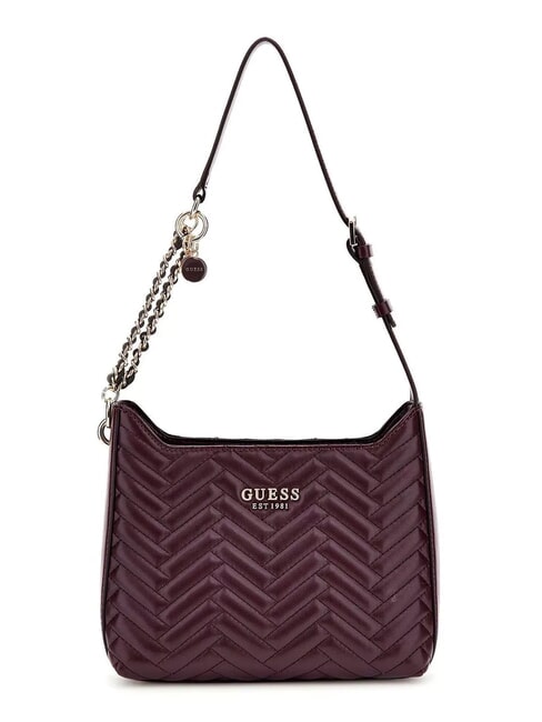 GUESS ANNING Gesteppte Umhängetasche Aubergine - Damentaschen