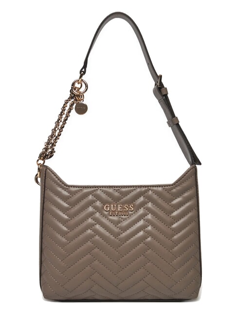GUESS ANNING Gesteppte Umhängetasche dunkles Taupe - Damentaschen