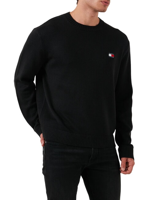 TOMMY HILFIGER TH JEANS  Pullover mit Rundhalsausschnitt Schwarz - Herrenpullover
