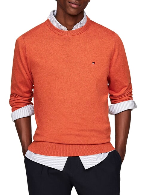 TOMMY HILFIGER PIMA Pullover mit Rundhalsausschnitt aus Kaschmirmischung Orange Donnerheide - Herrenpullover