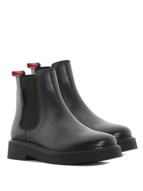 TOMMY HILFIGER TH JEANS  Chelsea-Stiefeletten aus Leder Schwarz - Damenschuhe