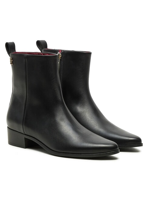 TOMMY HILFIGER TH  Stiefeletten aus Leder Schwarz - Damenschuhe