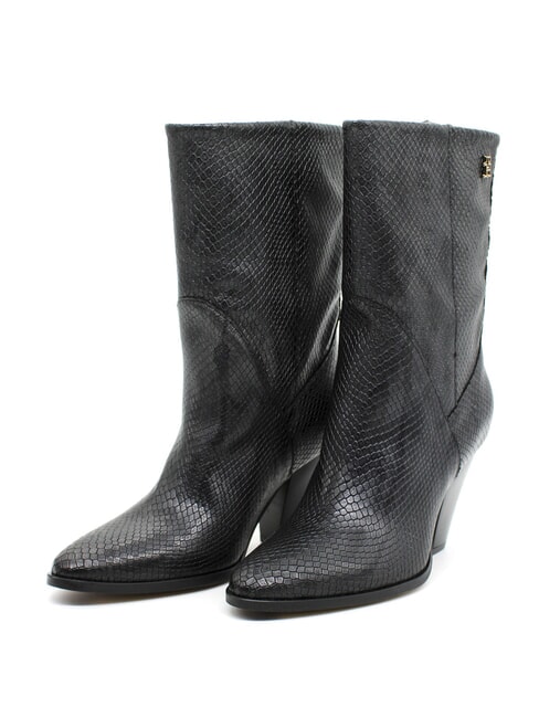 TOMMY HILFIGER TH  Texanische Lederstiefel schwarze Python - Damenschuhe