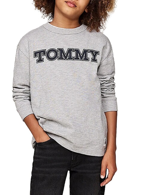 TOMMY HILFIGER TH KIDS Tommy Baumwoll-T-Shirt hellgrau meliert - Kinder-T-Shirt