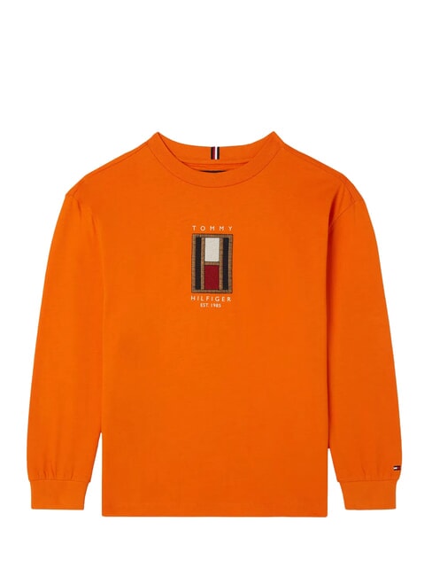 TOMMY HILFIGER TH KIDS Kinder-T-Shirt aus Baumwolle orangefarbener Donner - Kinder-T-Shirt