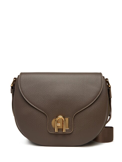FURLA LOTUS Ledertasche mit Logo-Schultergurt Mahagoni/Mahagonitöne - Damentaschen