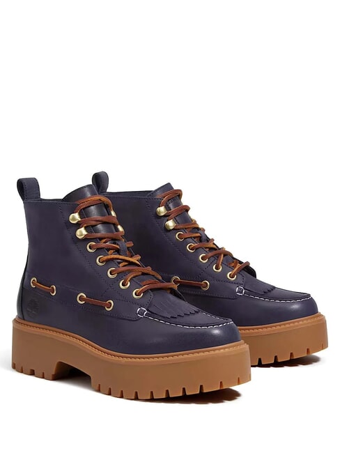 TIMBERLAND STONE STREET  Lederstiefeletten mit Keilabsatz dunkelblaues Vollnarbenleder - Damenschuhe