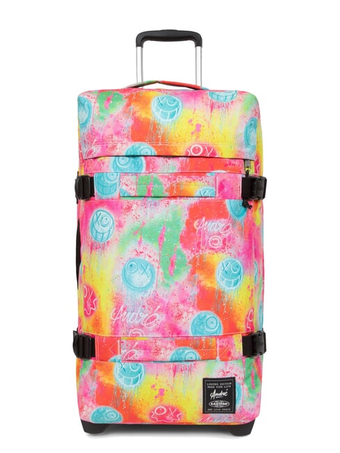 EASTPAK TRANSIT'R M x ANDRÈ Mittelgroßer Trolley Fluo-Wolken - Halbharte Trolleys