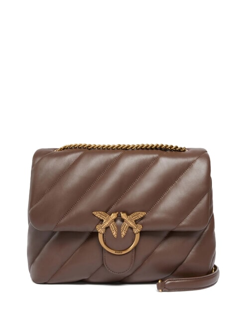 PINKO BIG LOVE PUFF Tasche aus Nappaleder braunkastanie-antikgold - Damentaschen