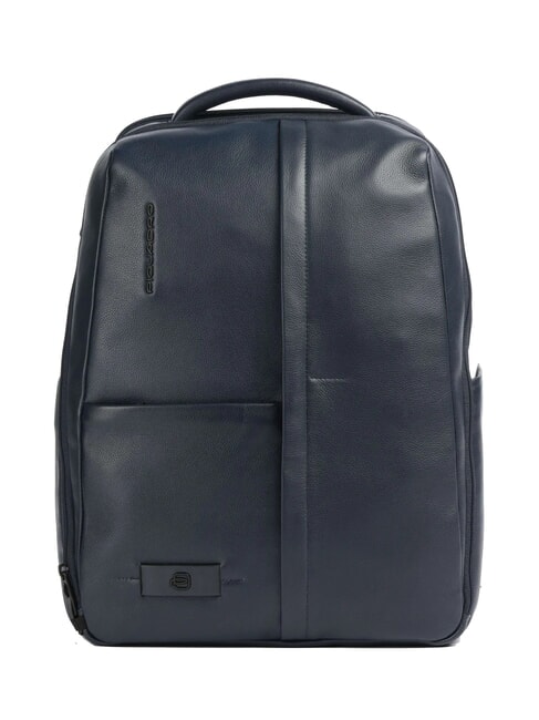PIQUADRO RUSSEL Lederrucksack für 15,6"-Laptop Blau - PC-Rucksäcke