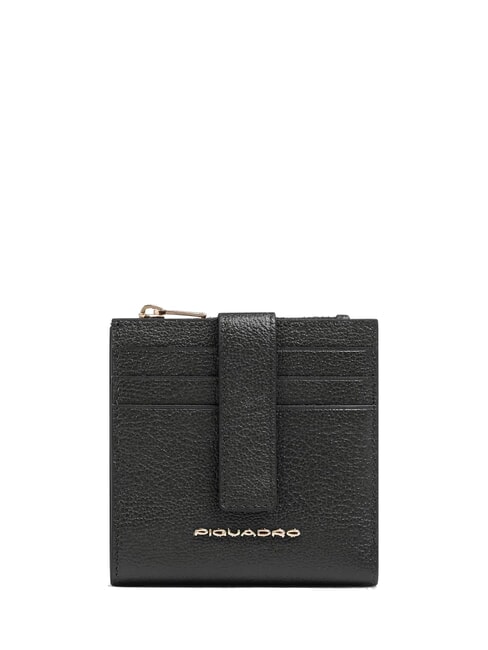 PIQUADRO W140 Flache Lederbrieftasche Schwarz - Brieftaschen Herren