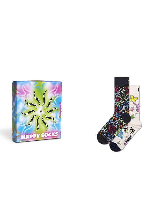 HAPPY SOCKS SPINNING WHEEL Geschenkset mit 2 Paar Socken Weiß - Damenstrümpfe