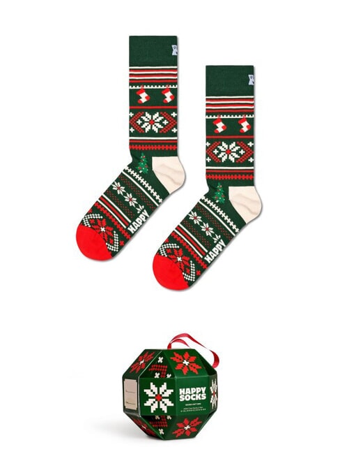 HAPPY SOCKS SNOWFLAKE Geschenkset mit 1 Paar Socken dunkelgrün - Herrensocken/Herrenstrümpfe