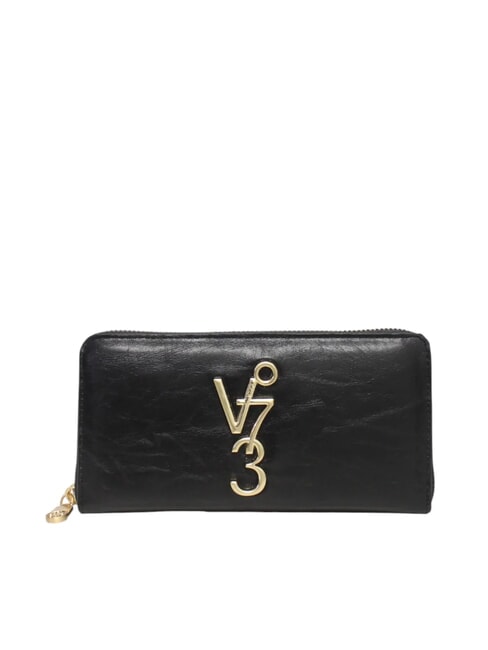 V73 LOUISE Große Geldbörse mit Rundum-Reißverschluss Schwarz - Brieftaschen Damen