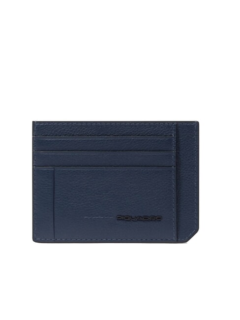 PIQUADRO W137 Flaches Kreditkartenetui aus Leder Blau - Brieftaschen Herren