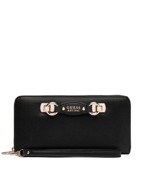GUESS MIMINA Große Geldbörse mit Rundum-Reißverschluss und Handgelenksschlaufe SCHWARZ - Brieftaschen Damen