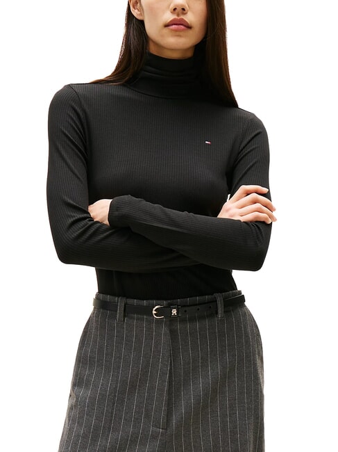 TOMMY HILFIGER TH Rollkragenpullover Schwarz - T-Shirts und Tops für Damen