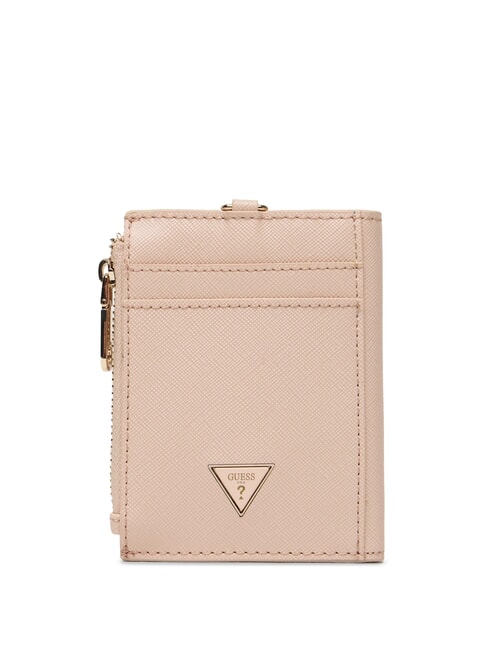 GUESS SAFFIANO Kartenhalter mit Schlüsselring Lotus - Brieftaschen Damen
