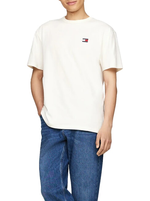 TOMMY HILFIGER TH JEANS Kurzärmeliges Baumwoll-T-Shirt altes Weiß - Herren-T-Shirts