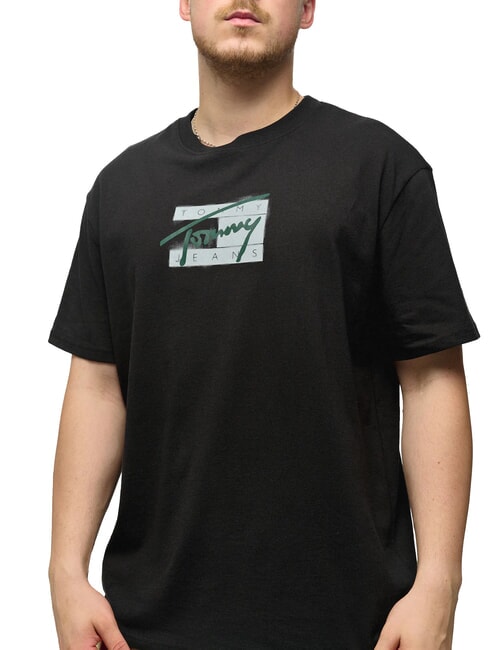 TOMMY HILFIGER TH JEANS Paint Baumwoll-T-Shirt Schwarz - Herren-T-Shirts