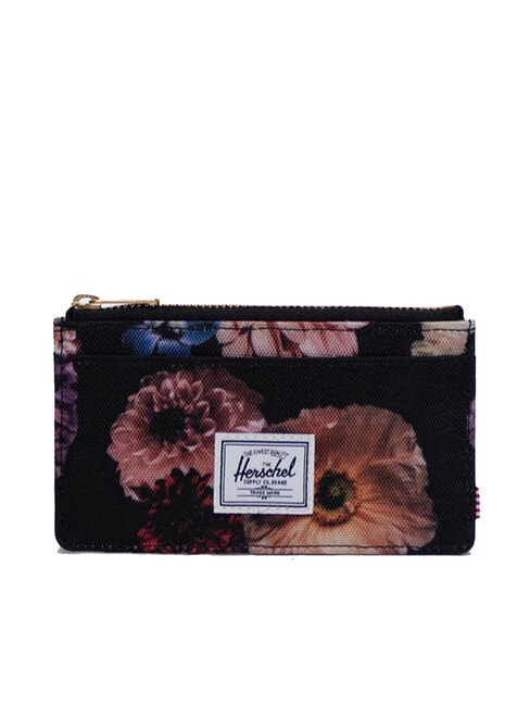 HERSCHEL OSCAR Flaches Kartenetui mit Münzfach florale Wiederbelebung - Brieftaschen Damen