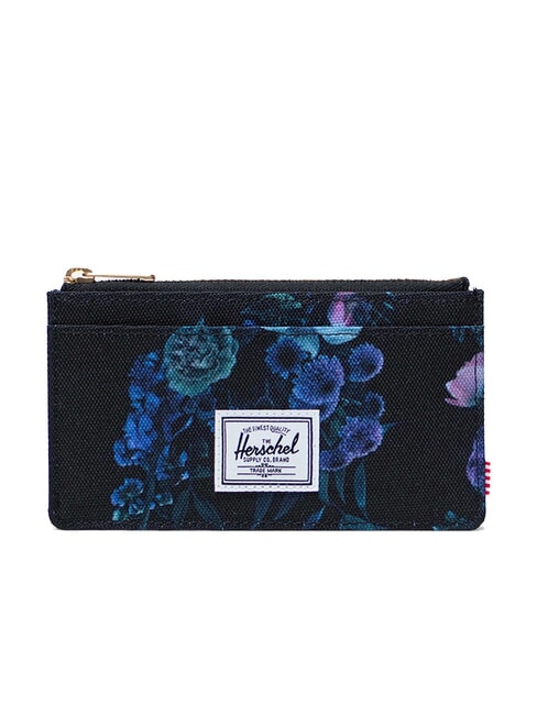 HERSCHEL OSCAR Flaches Kartenetui mit Münzfach Abends blumig - Brieftaschen Damen