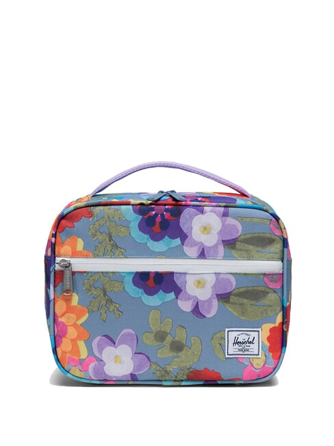 HERSCHEL POP QUIZ Thermo-Lunchtasche Papierblumen, verblasster Denim - Taschen und Accessoires für Kids