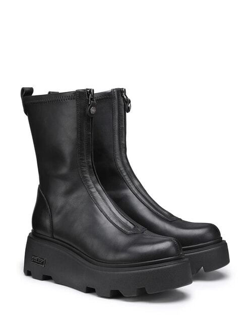 CULT NEW ROCK 3554 Plateau-Stiefeletten mit Reißverschluss Schwarz - Damenschuhe