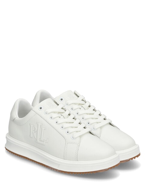 RALPH LAUREN AINSLEY Leder-Sneaker mit gesticktem Logo weiches Weiß - Damenschuhe