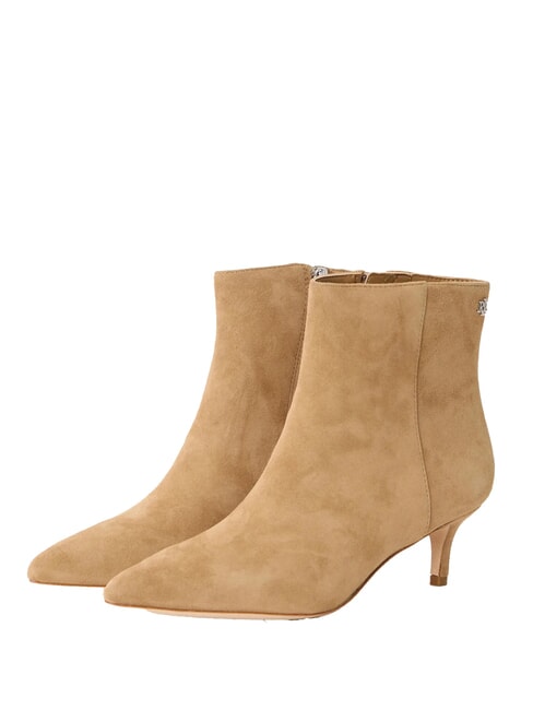 RALPH LAUREN MCKAY Stiefeletten aus Wildleder mit niedrigem Absatz Kamel - Damenschuhe