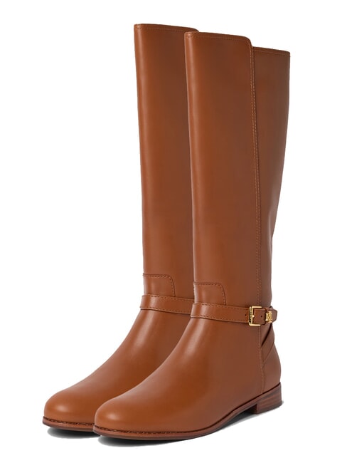 RALPH LAUREN BROOKE TALL 2 Lederstiefel mit hohem Schaft Lauren Tan1 - Damenschuhe
