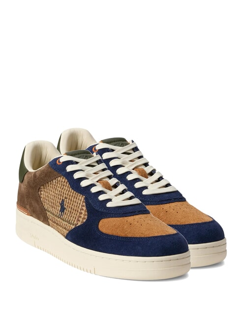 RALPH LAUREN MASTERS COURT Sneakers aus Wildleder und Wolle Glencheck/Mehrfarbig - Herrenschuhe