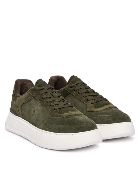RALPH LAUREN RLITE COURT Sneakers aus Wildleder Sommeroliven - Herrenschuhe
