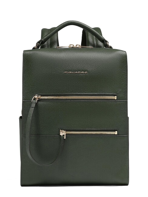 PIQUADRO W140 Damen-Lederrucksack für 14-Zoll-Laptop GRÜN - PC-Rucksäcke