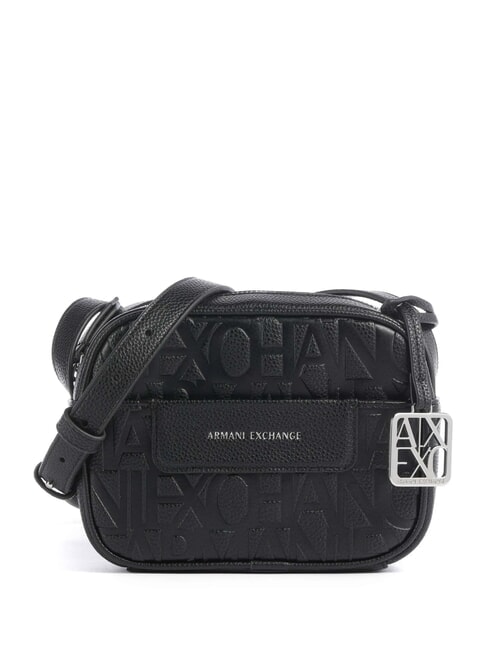 ARMANI EXCHANGE LIZ PEBBLE Kameratasche mit geprägtem Logo Schwarz - Damentaschen