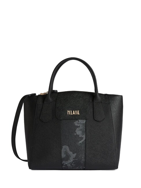 ALVIERO MARTINI PRIMA CLASSE WINDY CITY Handtasche mit Geo Dark-Einsatz Schwarz - Damentaschen