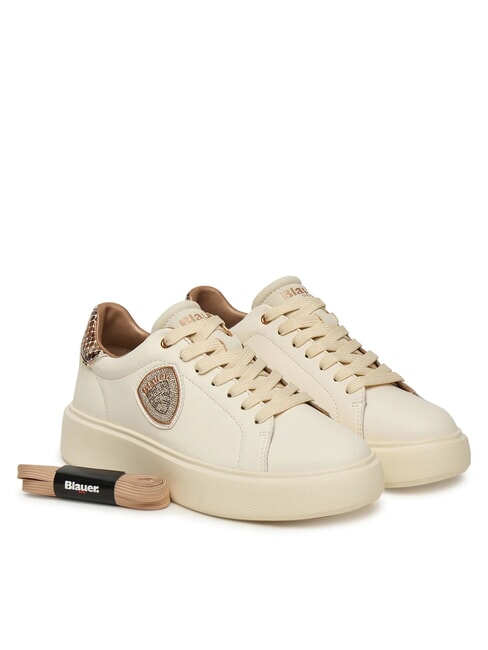 BLAUER VENUS Turnschuhe Creme/Python - Damenschuhe