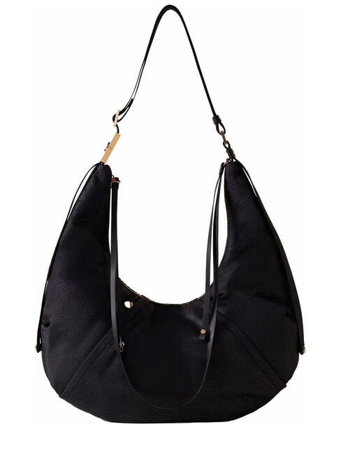BORBONESE FOLD Schultertasche dunkles Schwarz - Damentaschen
