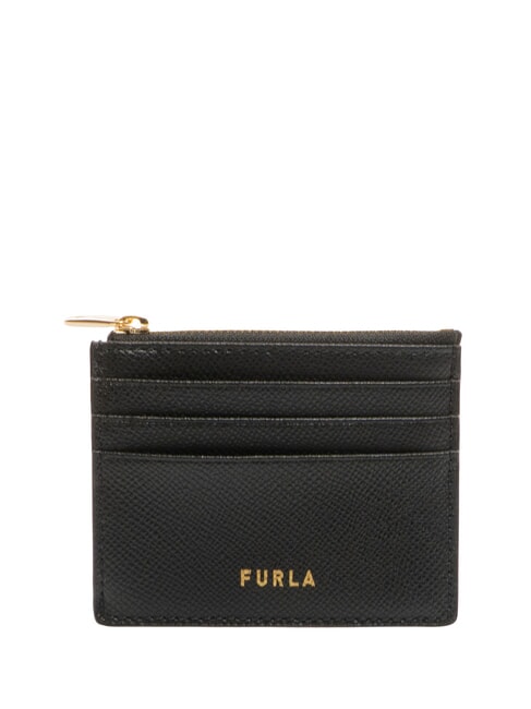 FURLA GARDENIA Flaches Kartenetui aus Leder Schwarz - Brieftaschen Damen