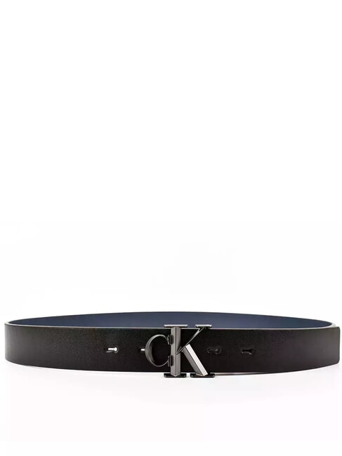 CALVIN KLEIN CK HARDWARE SEASONAL  Wendbarer Ledergürtel schwarz/mondbeschienener Ozean - Gürtel