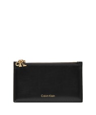CALVIN KLEIN HARDWARE MONOGRAM Kartenetui / M&uuml;nzb&ouml;rse aus Leder auf Schwarz - Brieftaschen Damen - 1