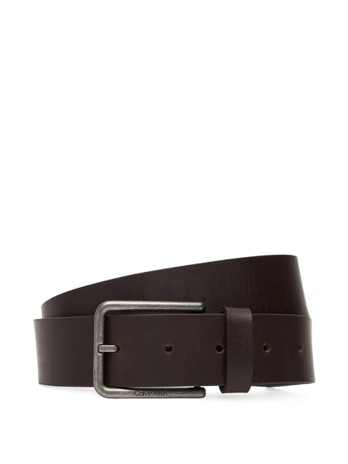 CALVIN KLEIN WARMTH  Ledergürtel ck dunkelbraun/antiksilber - Gürtel