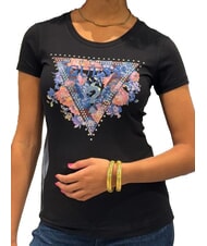 GUESS SS CN PEONY TRIANGLE Kurzarm-T-Shirt mit Aufdruck - T-Shirts und Tops f&uuml;r Damen