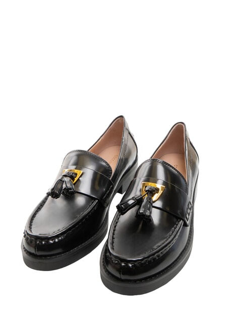 COCCINELLE BEAT SHINY Ledermokassins mit Quaste Schwarz - Damenschuhe