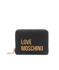 LOVE MOSCHINO BOLD LOVE Kompakte Geldb&ouml;rse mit Rundum-Rei&szlig;verschluss Schwarz - Brieftaschen Damen - 1