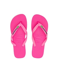 HAVAIANAS  BRASILIEN-LOGO-Flip-Flops rosa Flussmittel/rosa Flussmittel - Schuhe Unisex - 1