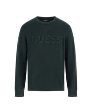GUESS 3D LOGO Pullover mit Rundhalsausschnitt Chenille gr&uuml;n - Herrenpullover - 1
