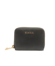BIASIA EDA Kleine Lederbrieftasche mit Rundum-Rei&szlig;verschluss Schwarz - Brieftaschen Damen - 1